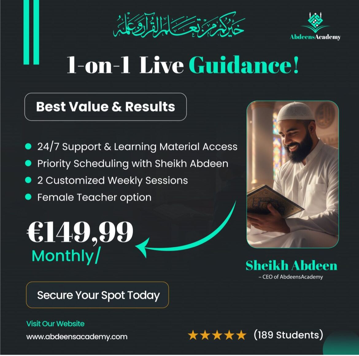 Word binnen 2 jaar een Hafidh met Sheikh Abdeen ✅ 1-op-1 live begeleiding + GRATIS Umrah-reis! 🕋