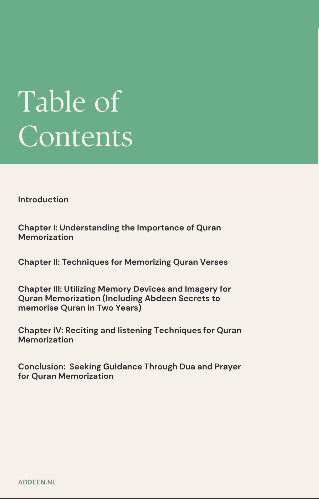 E-boek: Koran memoriseren Ontworpen door Abdeen